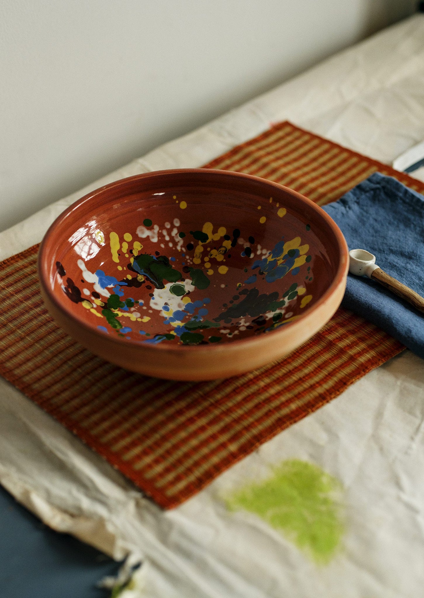 Casa de Folklore Splatter Fruit Bowl | Terracotta/Multi