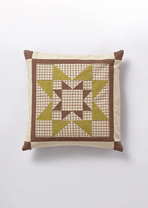 Circus Star Patchwork Cushion Cover | Hay/Damson