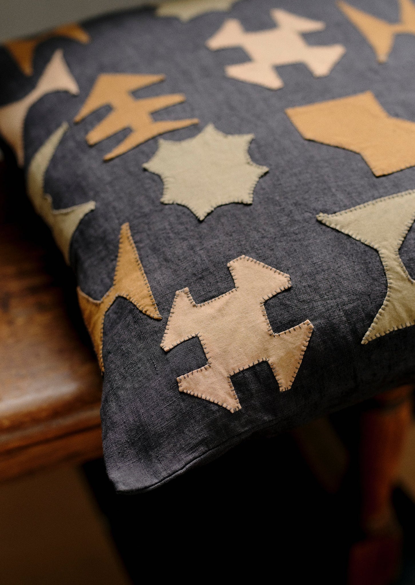 Applique Forms Cushion Cover | Anthracite/Multi