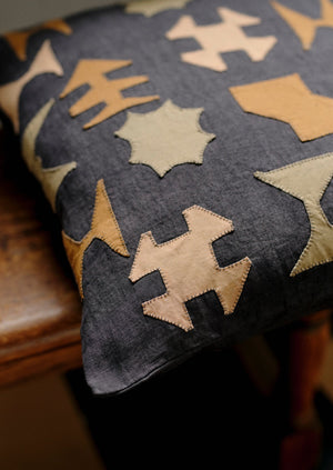 Applique Forms Cushion Cover | Anthracite/Multi
