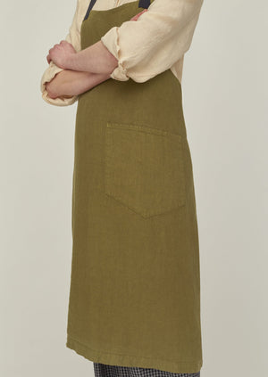 Linen Workwear Apron | Tobacco Leaf