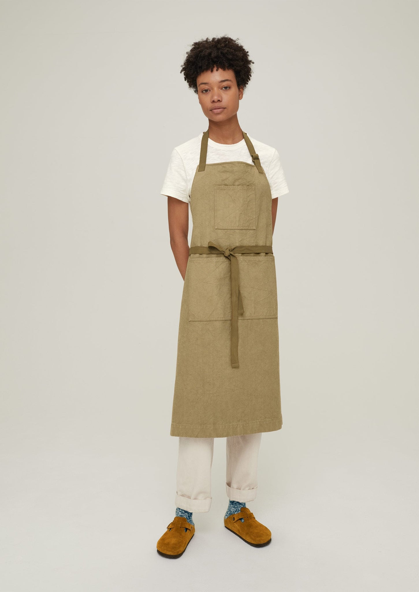 Cotton Canvas Project Apron | Stone Green