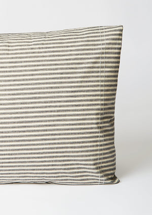 Organic Cotton Ticking Stripe Housewife Pillowcase | Ecru/Graphite