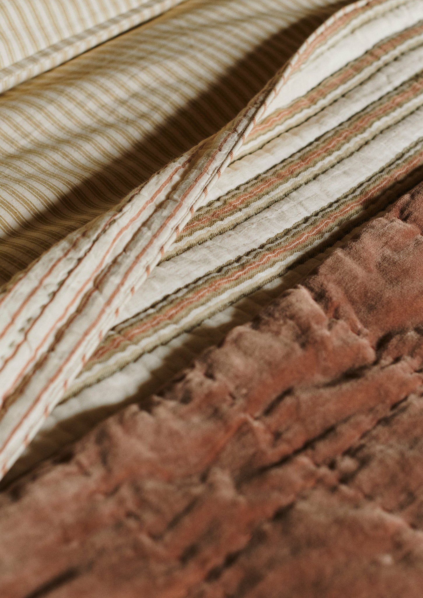 Hand Stitched Organic Velvet Quilt | Dulse