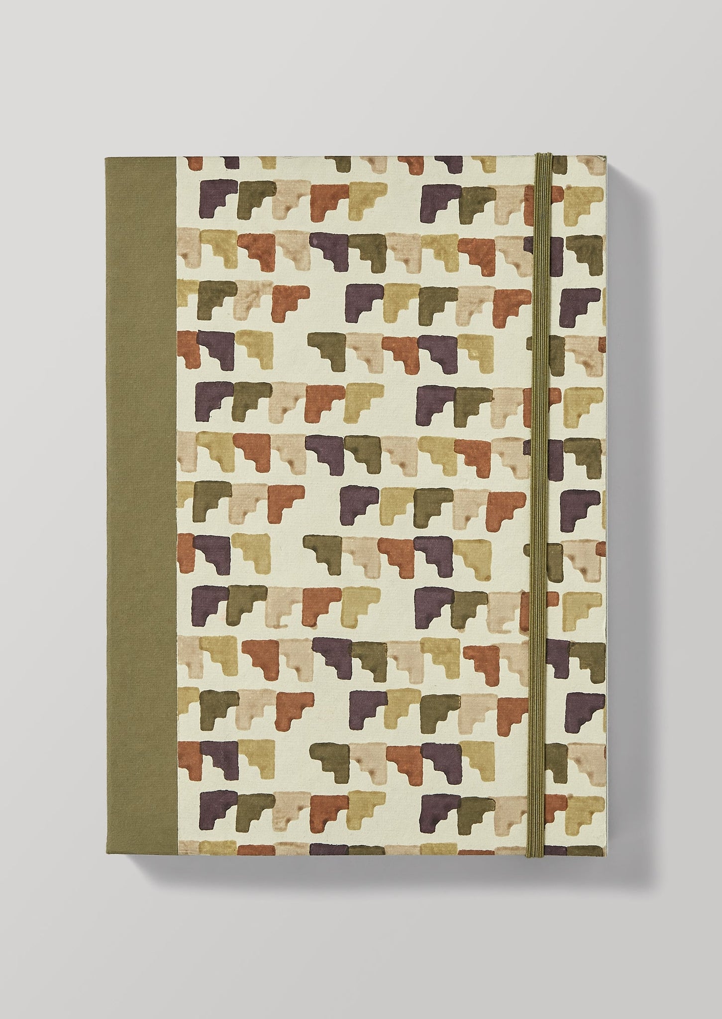 Gala Block Print Weekly Planner | Olive/Aubergine
