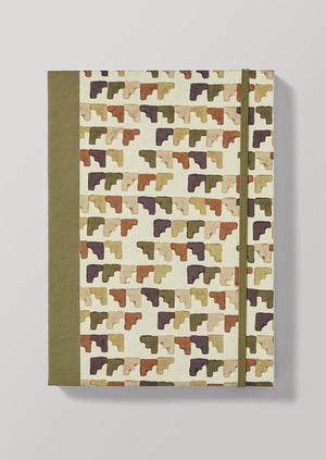 Gala Block Print Weekly Planner | Olive/Aubergine
