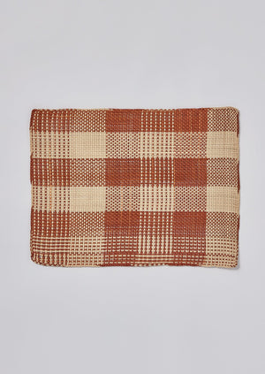 Hand Woven Checked Placemat Set | Tobacco/Natural