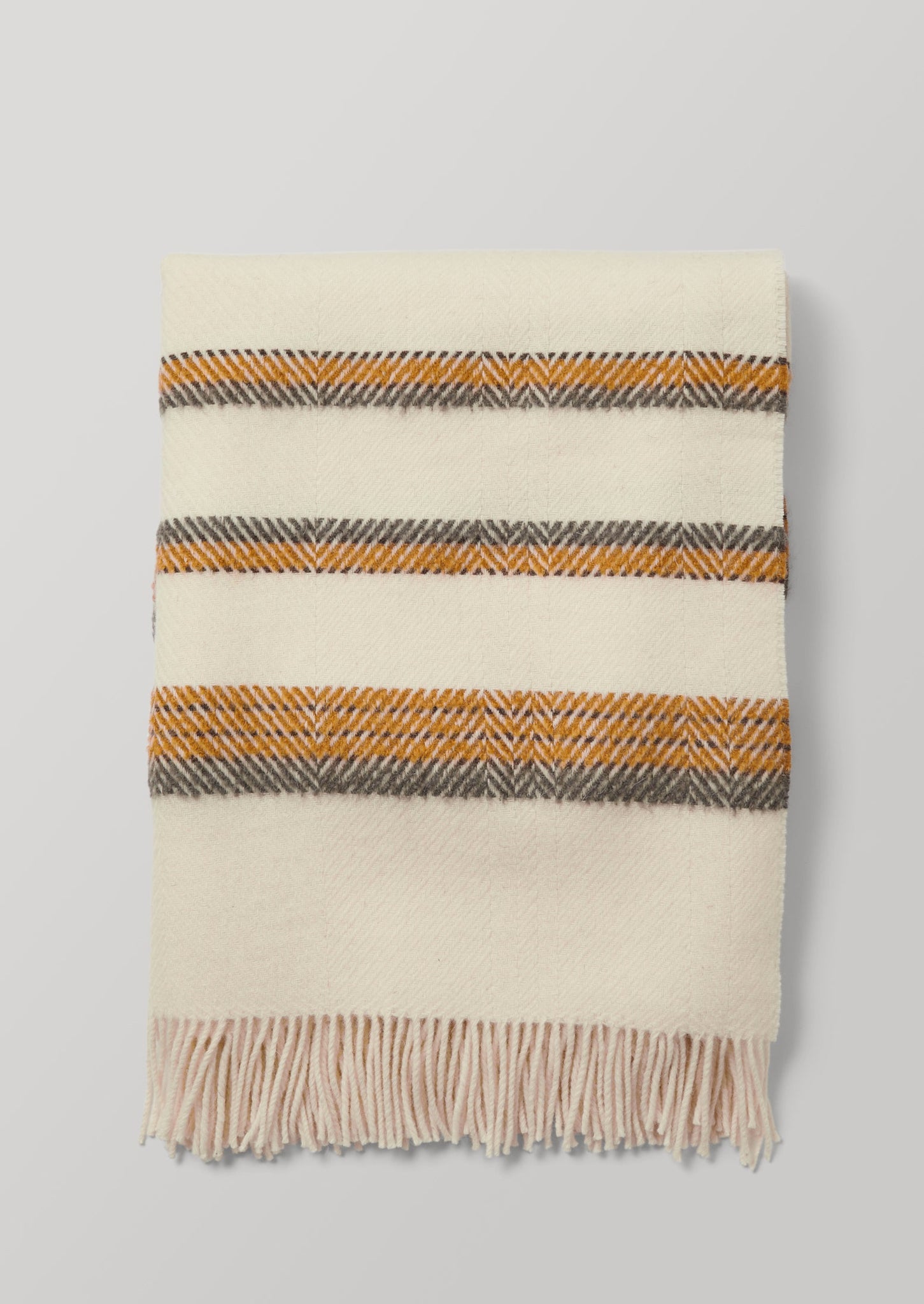 Gaucho Stripe Wool Mohair Blanket | Charcoal/Cumin