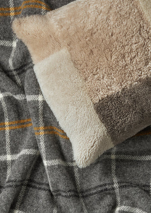 Klippan Elder Check Wool Blanket | Ash/Cinnamon