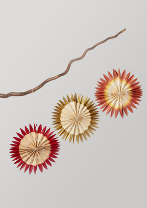 Hanging Dip Dyed Paper Rosette Set | Multi