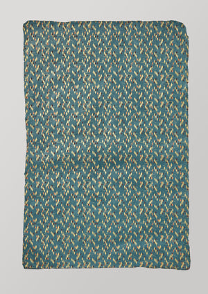 Lantern Print Lokta Wrapping Paper | Petrol Blue/Gold