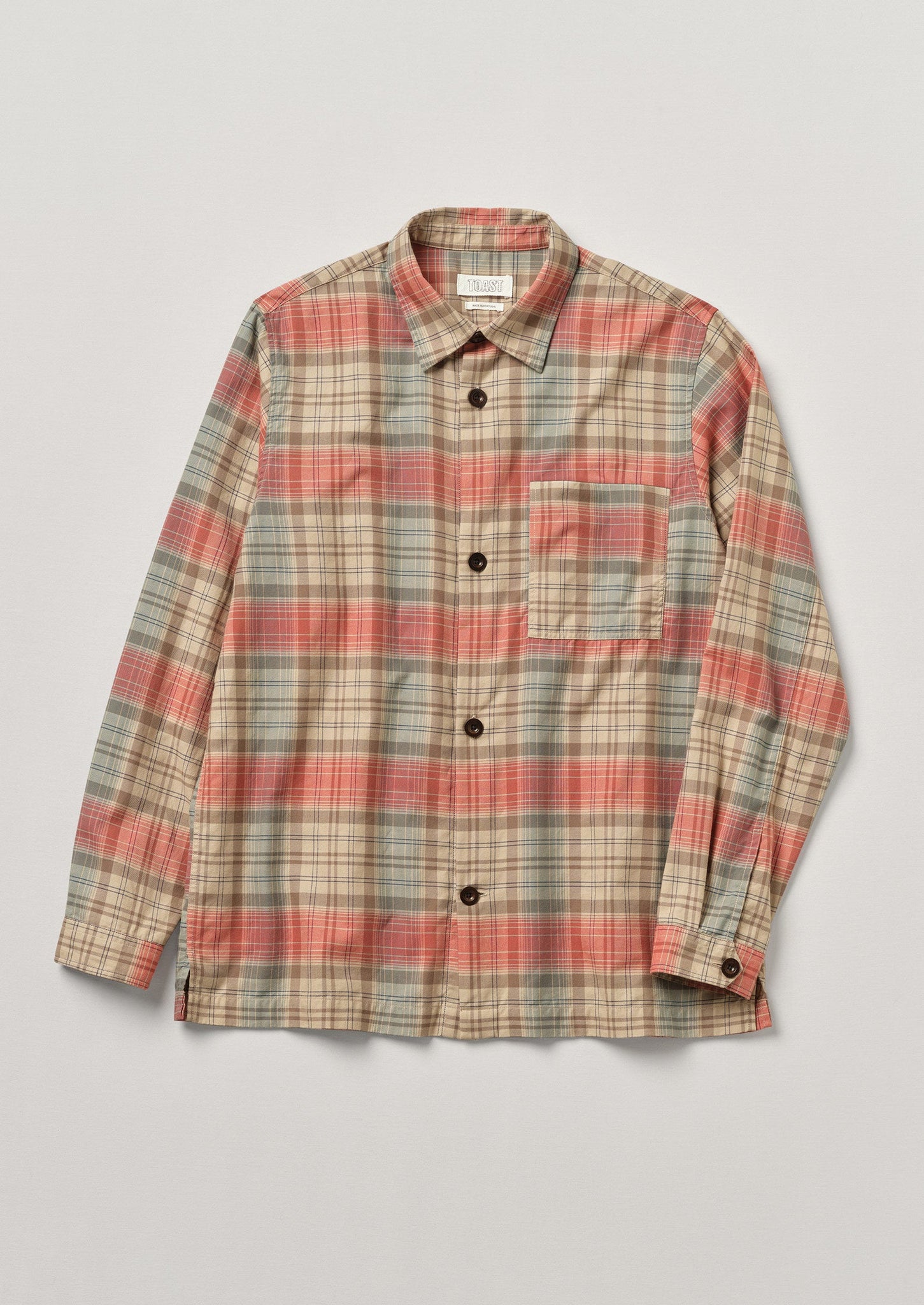 Point Collar Plaid Check Shirt | Teal/Red