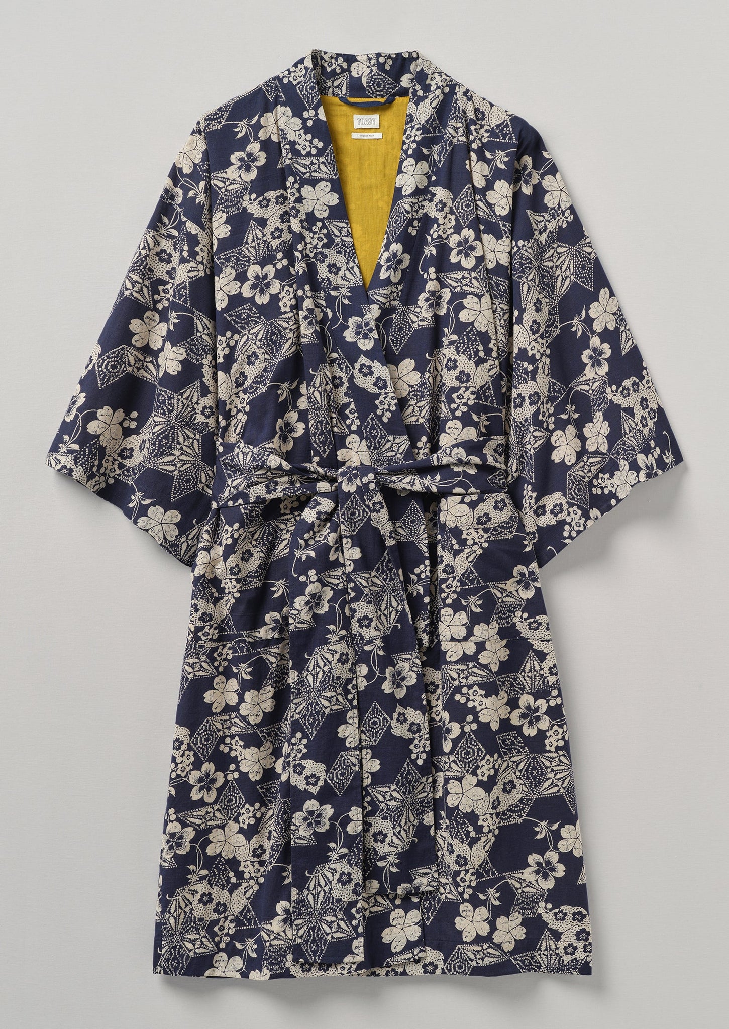 Floral Star Print Organic Cotton Gown | Evening Blue
