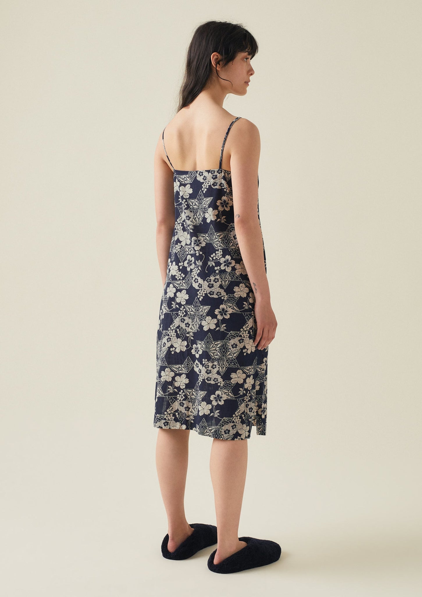 Floral Star Organic Cotton Nightdress | Evening Blue