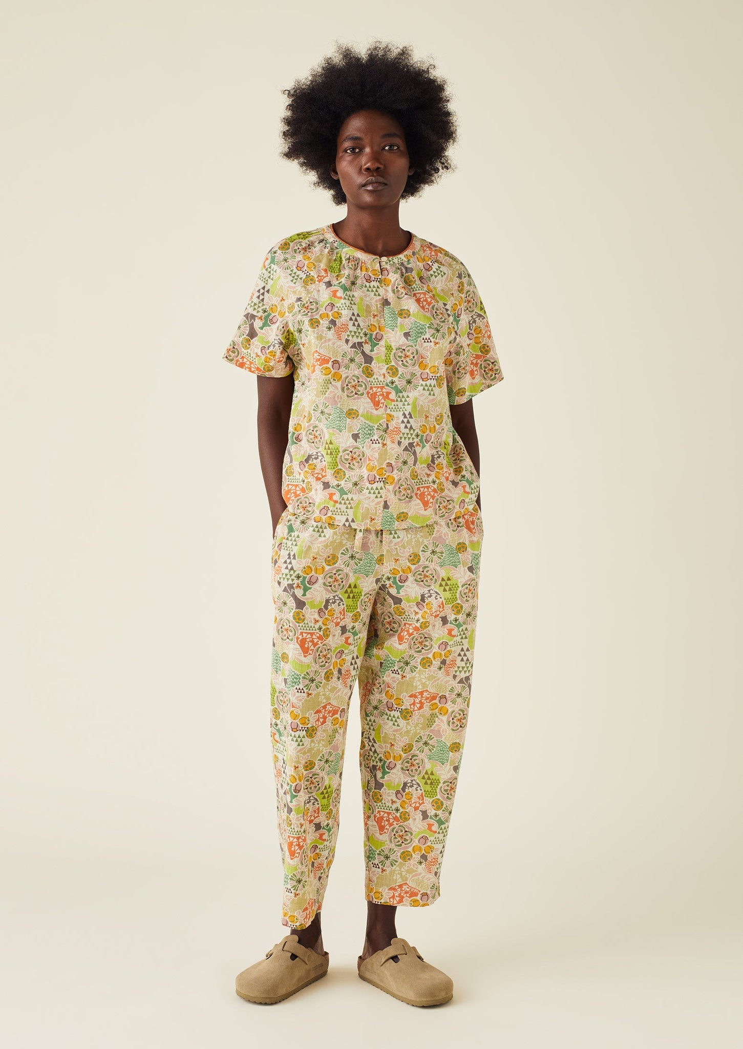 Harlequin Print Organic Cotton Pyjamas | Gardenia