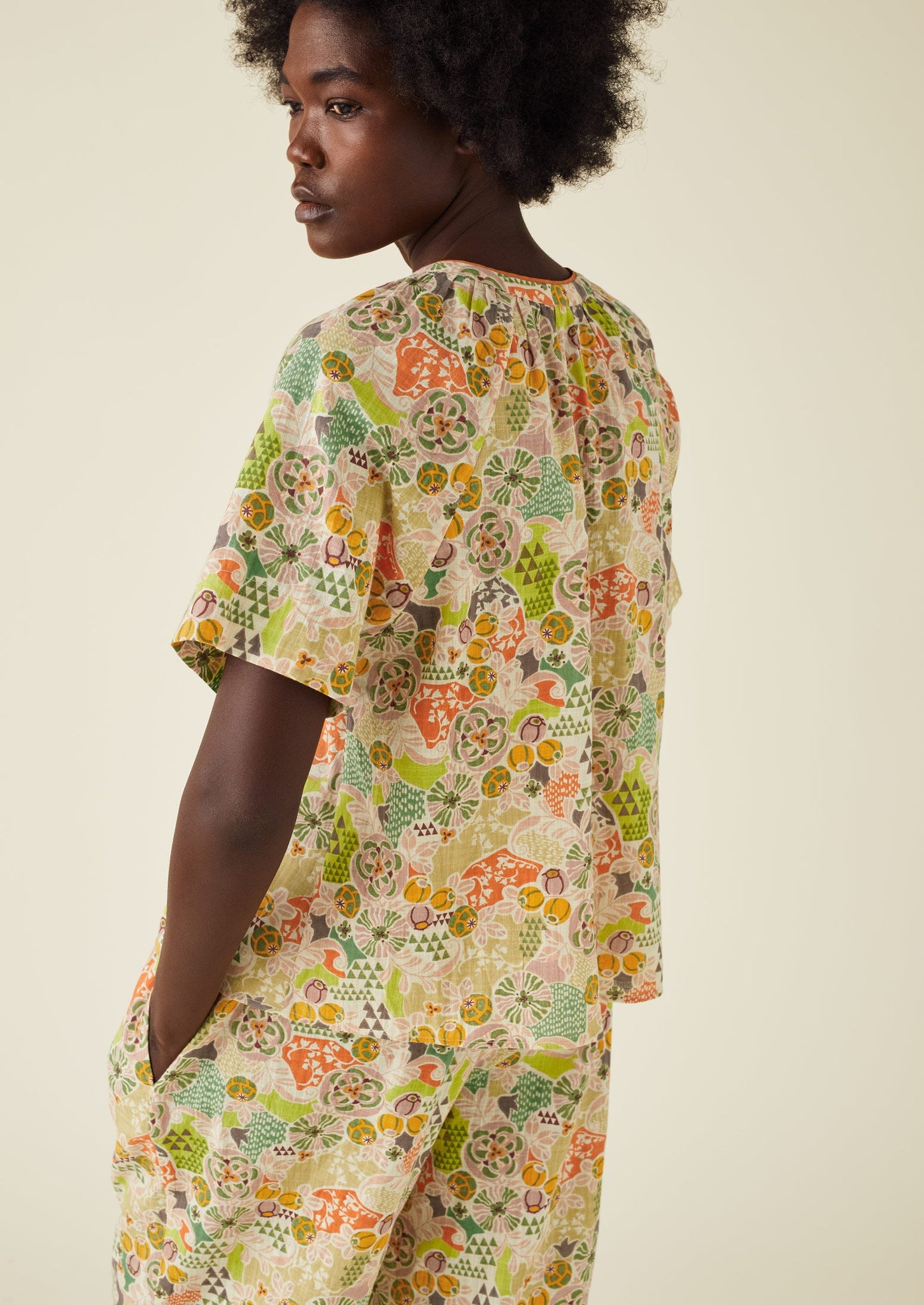 Harlequin Print Organic Cotton Pyjamas | Gardenia