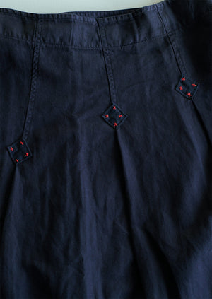 Renewed Cotton Linen Wrap Skirt 14 | Slate