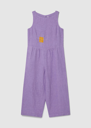 Renewed Garment Dyed Sleeveless Jumpsuit Size S | Lilac Blue