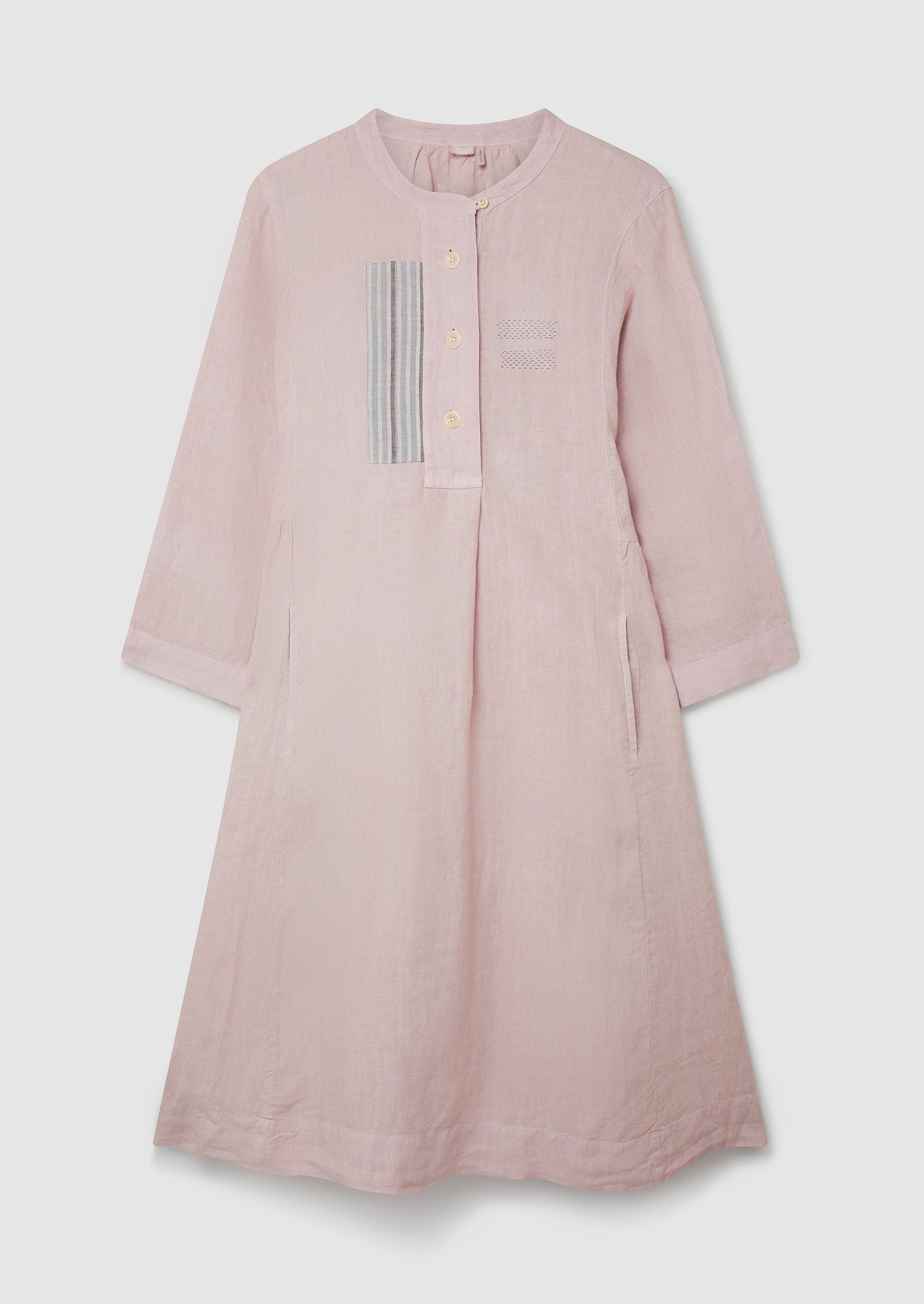 Renewed Garment Dyed Linen Shirt Dress Size L | Pink Smoke