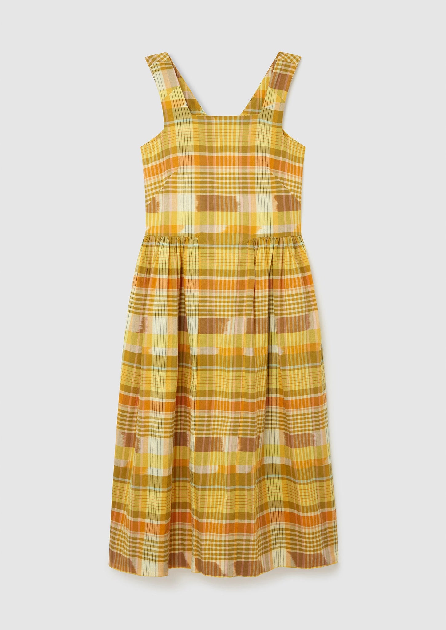 Renewed Rowan Check Cotton Sun Dress Size 8 | Sunshine Yellow