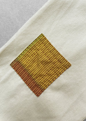 Renewed Tie Neck Cotton Pique Shirt Size 12 (043) | Ecru Marl