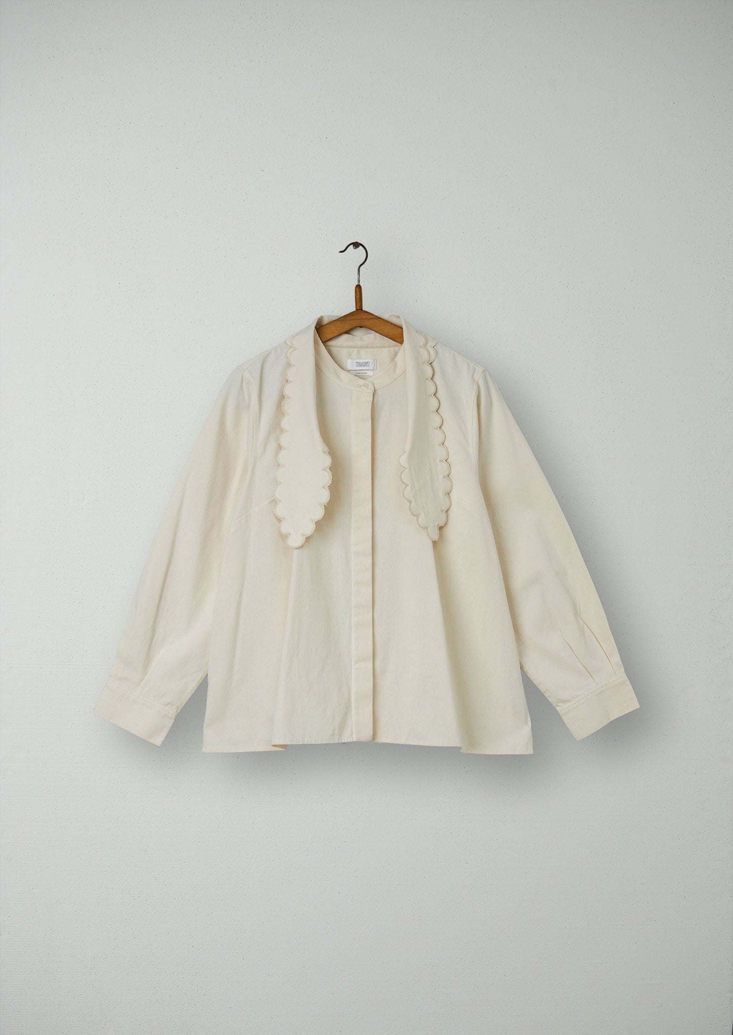 Reworn Cotton Pique Shirt Size 16 (093) | Ecru
