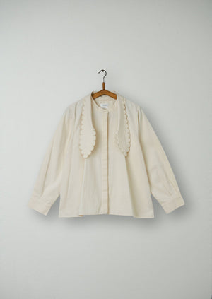 Reworn Cotton Pique Shirt Size 16 (093) | Ecru