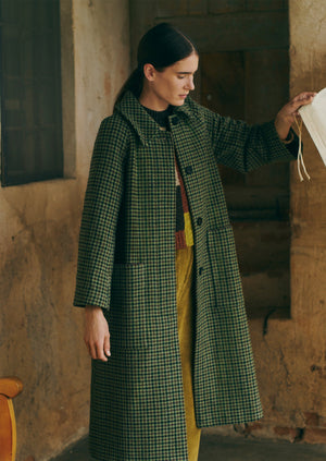Wool Houndstooth Raglan Coat | Multi