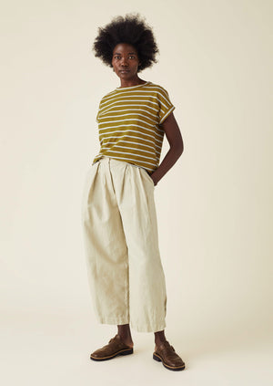 Stripe Organic Cotton Easy Tee | Breen/Powder Blue