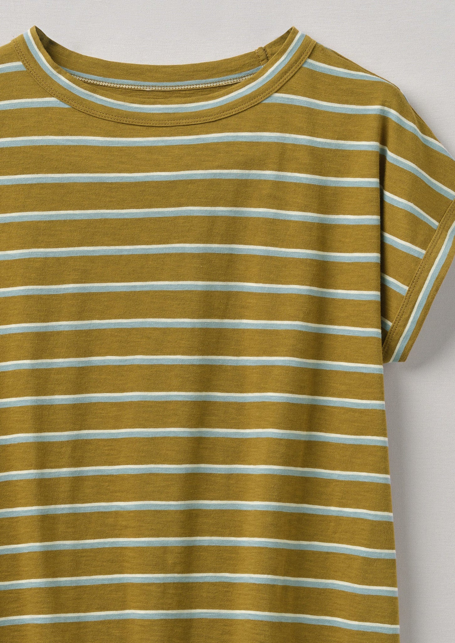 Stripe Organic Cotton Easy Tee | Breen/Powder Blue