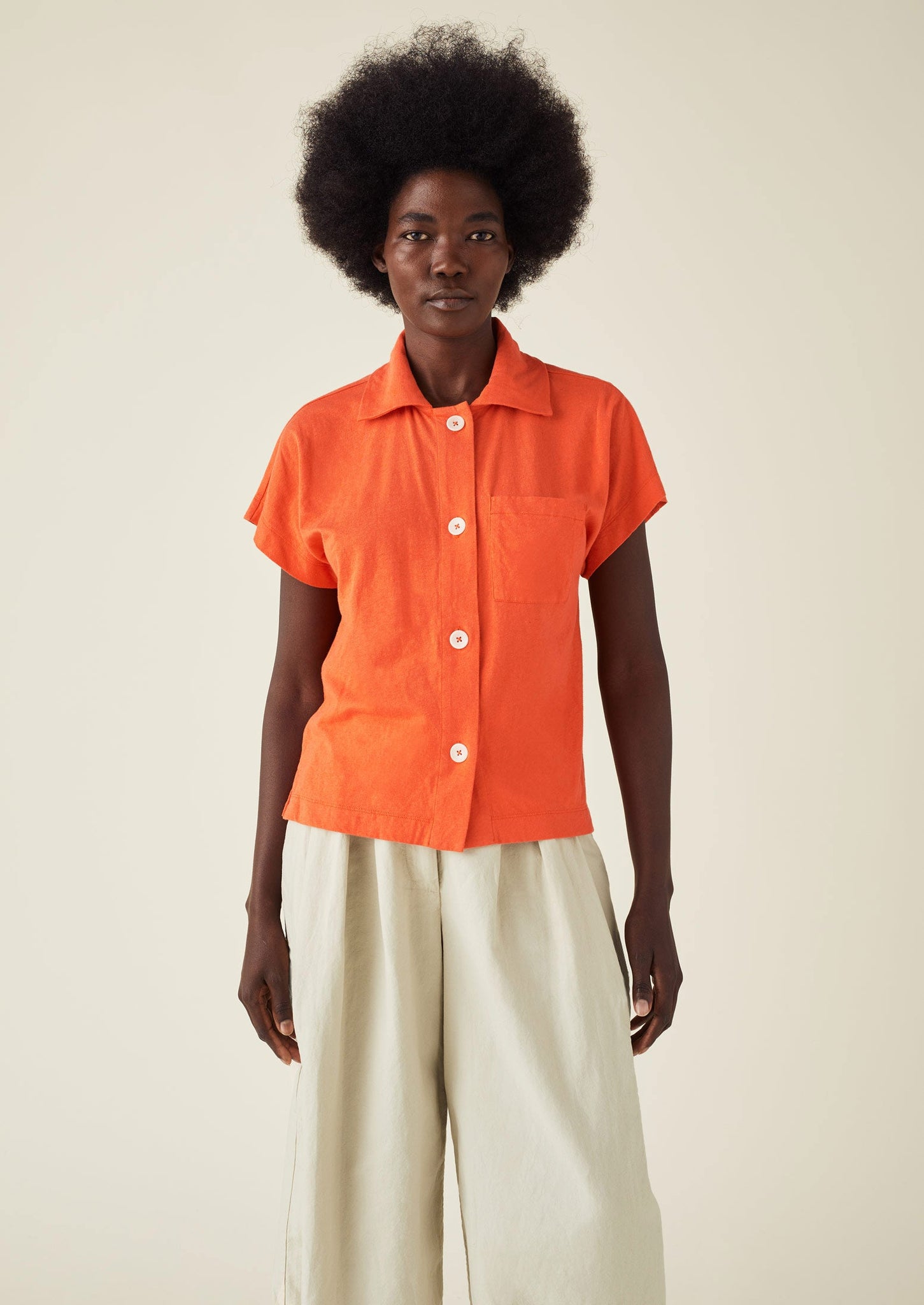 Cotton Linen Jersey Shirt | Aurora