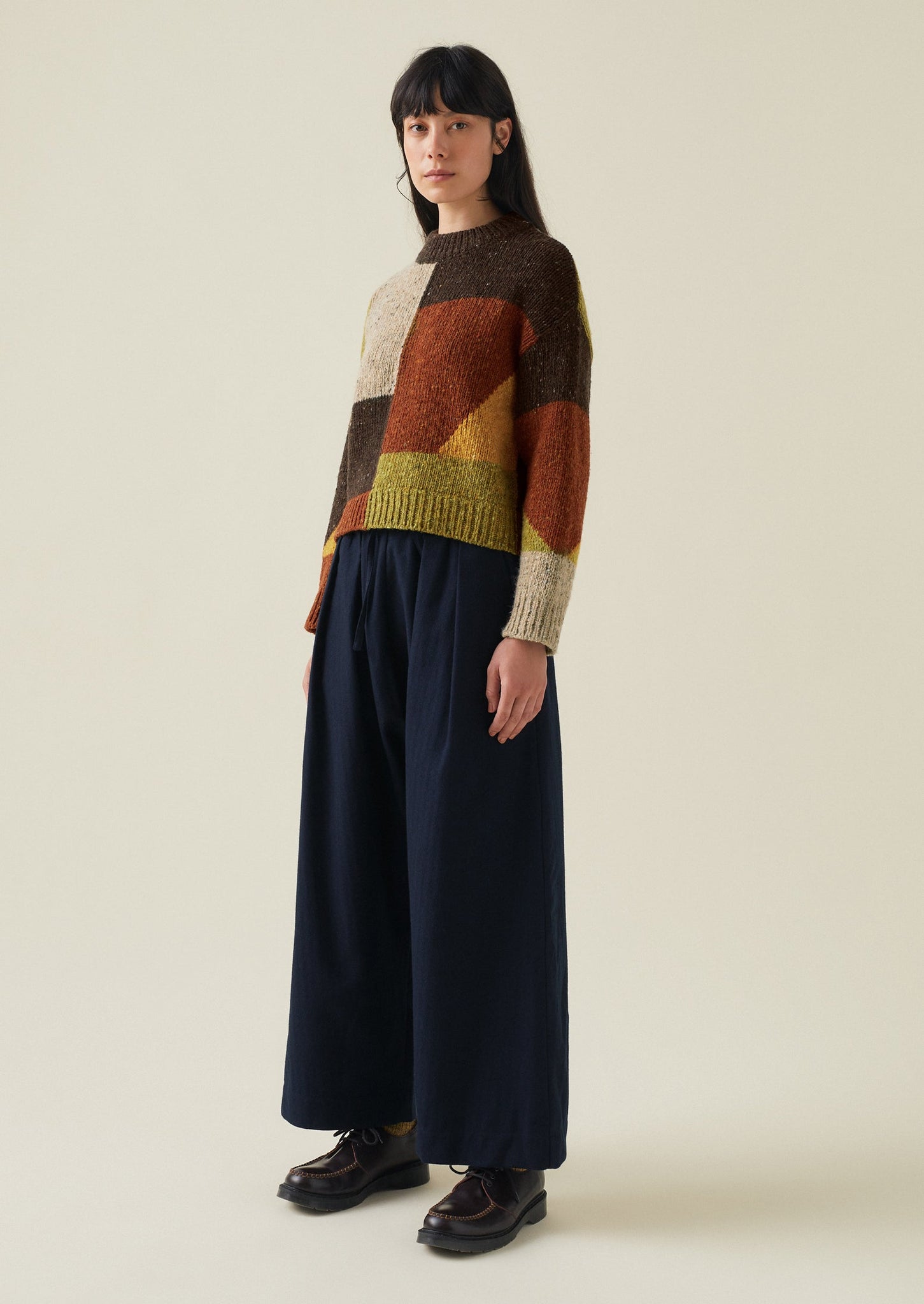 Colour Block Donegal Sweater | Multi
