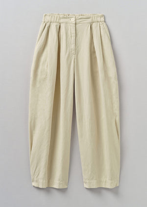 Cotton Linen Canvas Wide Leg Trousers