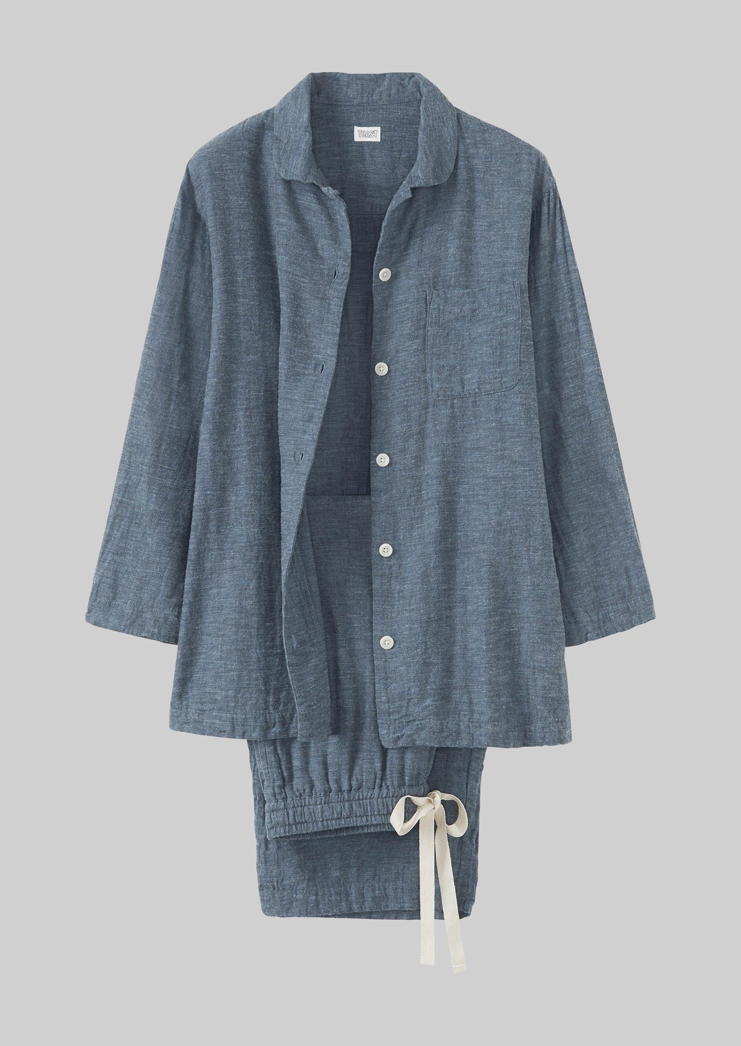 Ada Soft Double Cotton Pyjamas | Chambray Blue